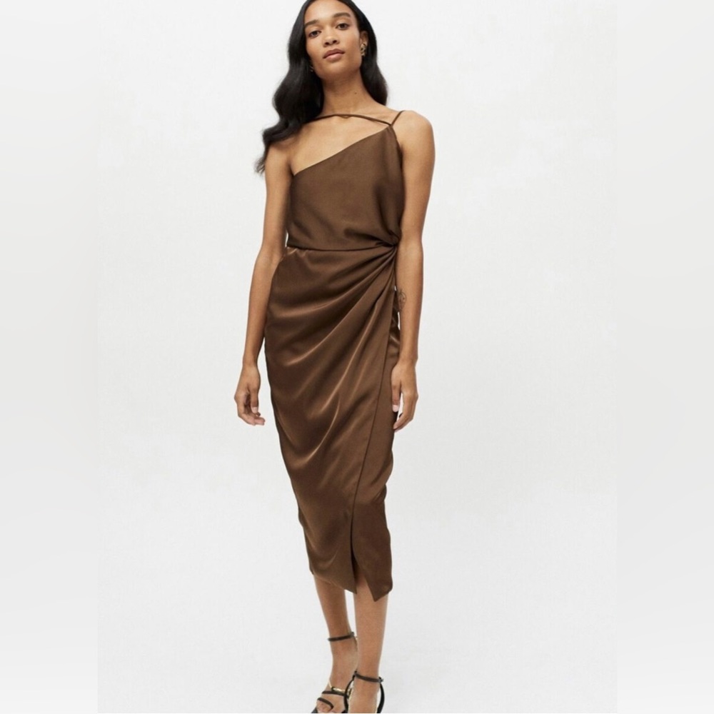 Contenta Dress, size medium, brown satin.